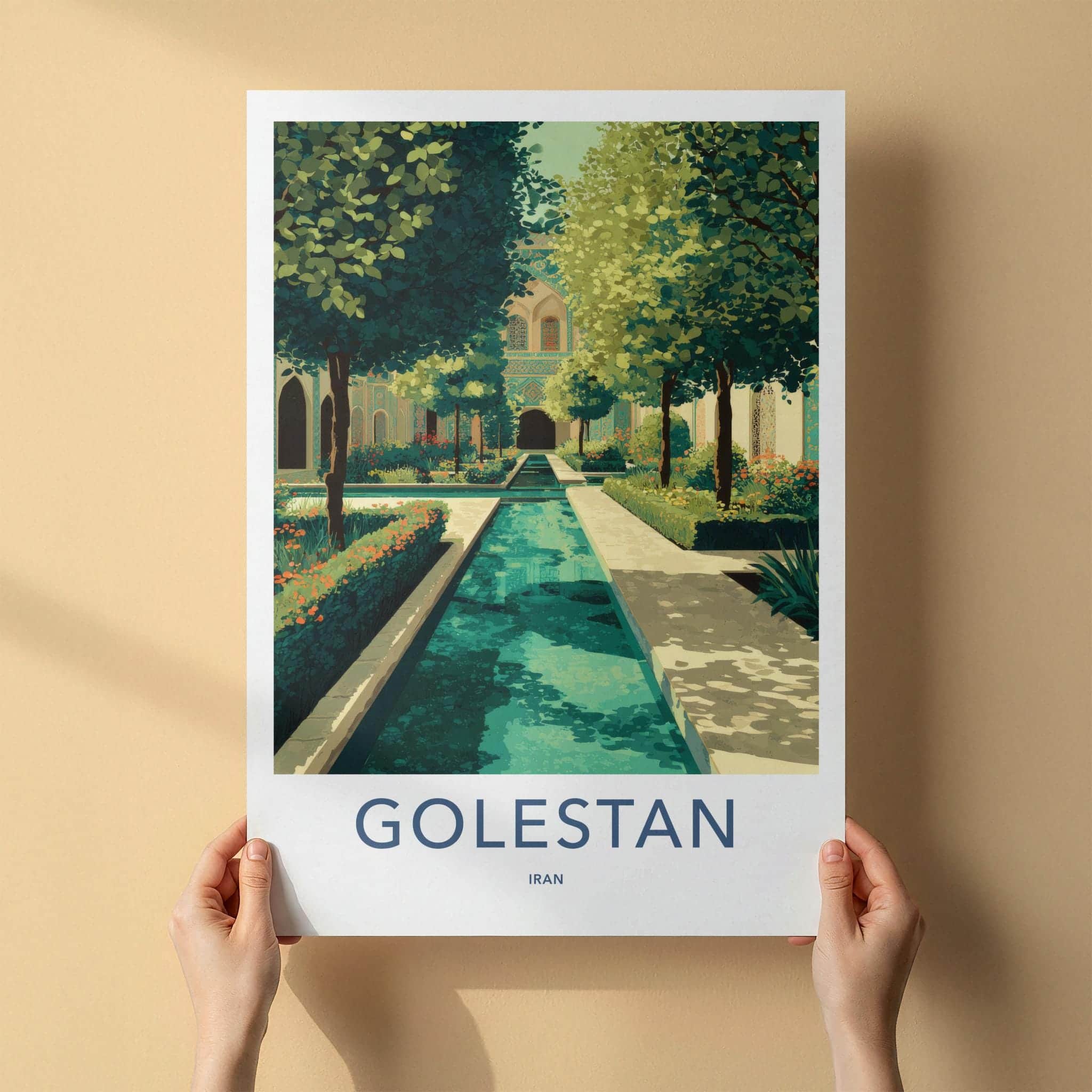 Golestan Poster - Iran Travel Art - Persian Garden Palace Home Decor