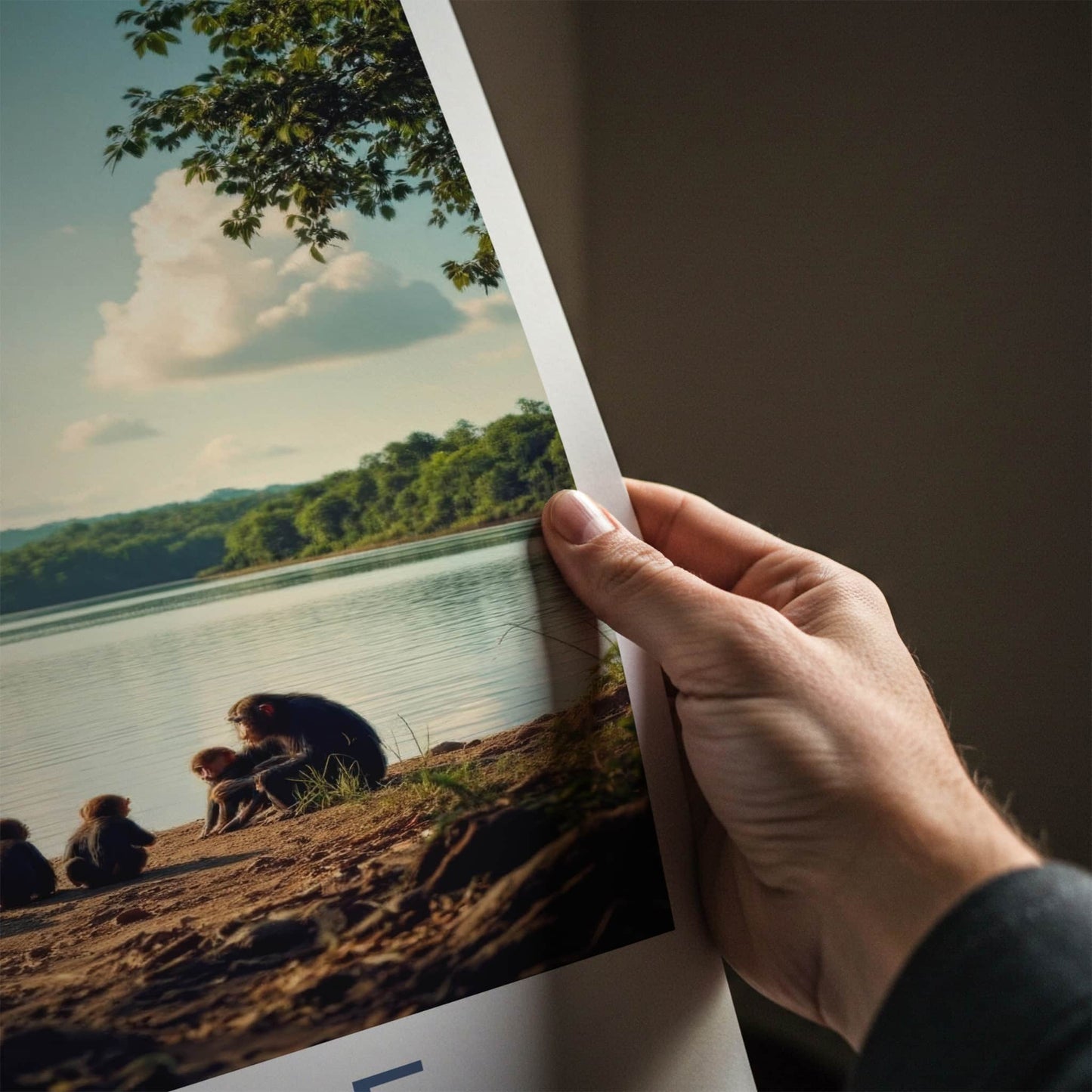 Gombe Poster - Tanzania Travel Art - Chimpanzees Lake Shore Home Decor