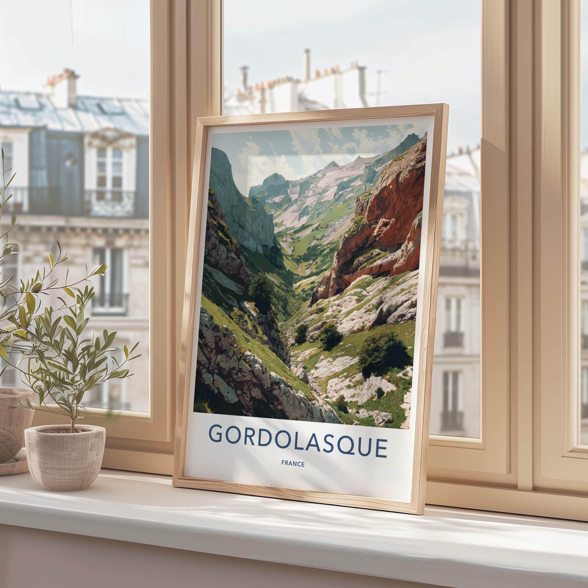 Gordolasque Poster - France Travel Art - Deep Valley Gorge Home Decor
