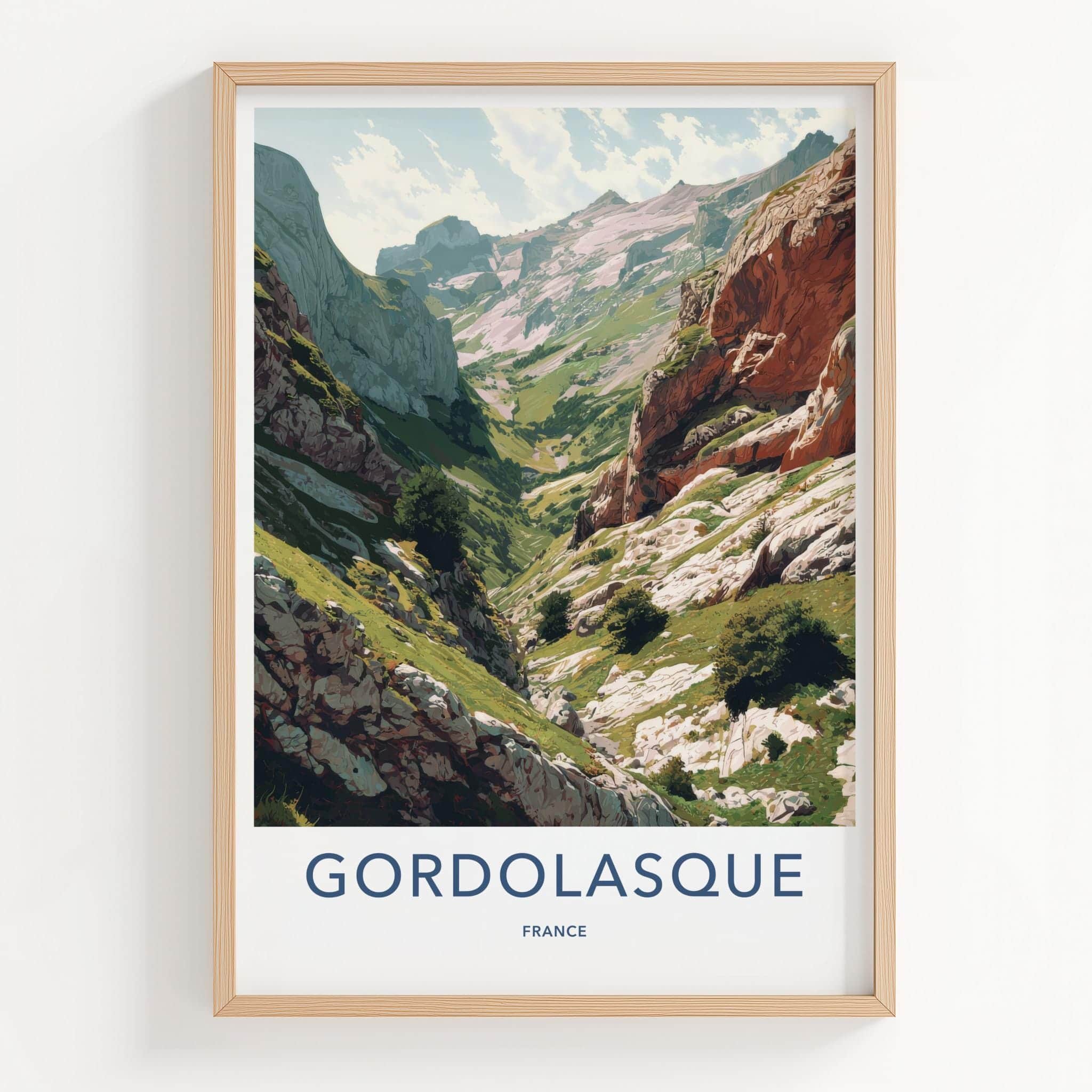 Gordolasque Poster - France Travel Art - Deep Valley Gorge Home Decor