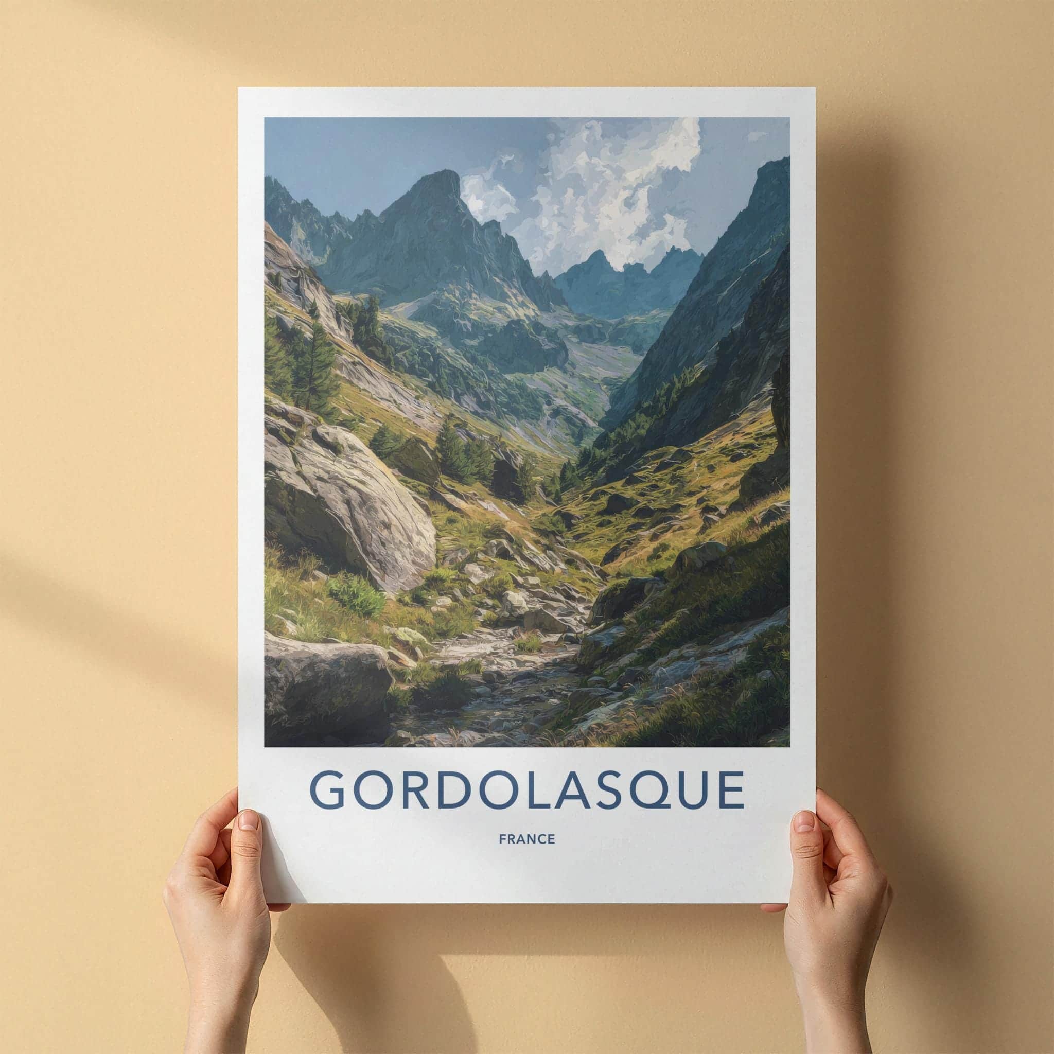 Gordolasque Poster - France Travel Art - Rocky Mountain Path Home Decor