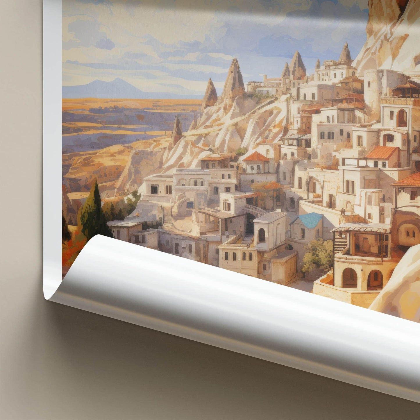 Goreme Poster - Turkiye Travel Art - Rock Cut Village Home Decor