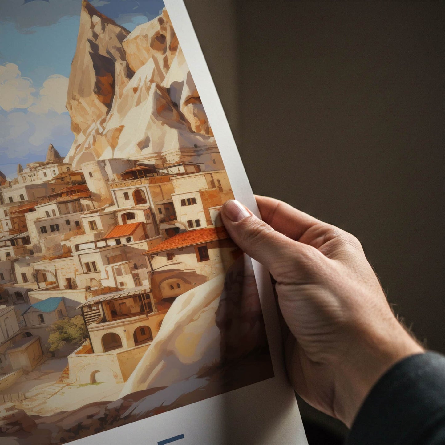 Goreme Poster - Turkiye Travel Art - Rock Cut Village Home Decor