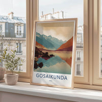 Gosaikunda Poster - Nepal Travel Art - Mountain Lake Reflections Home Decor