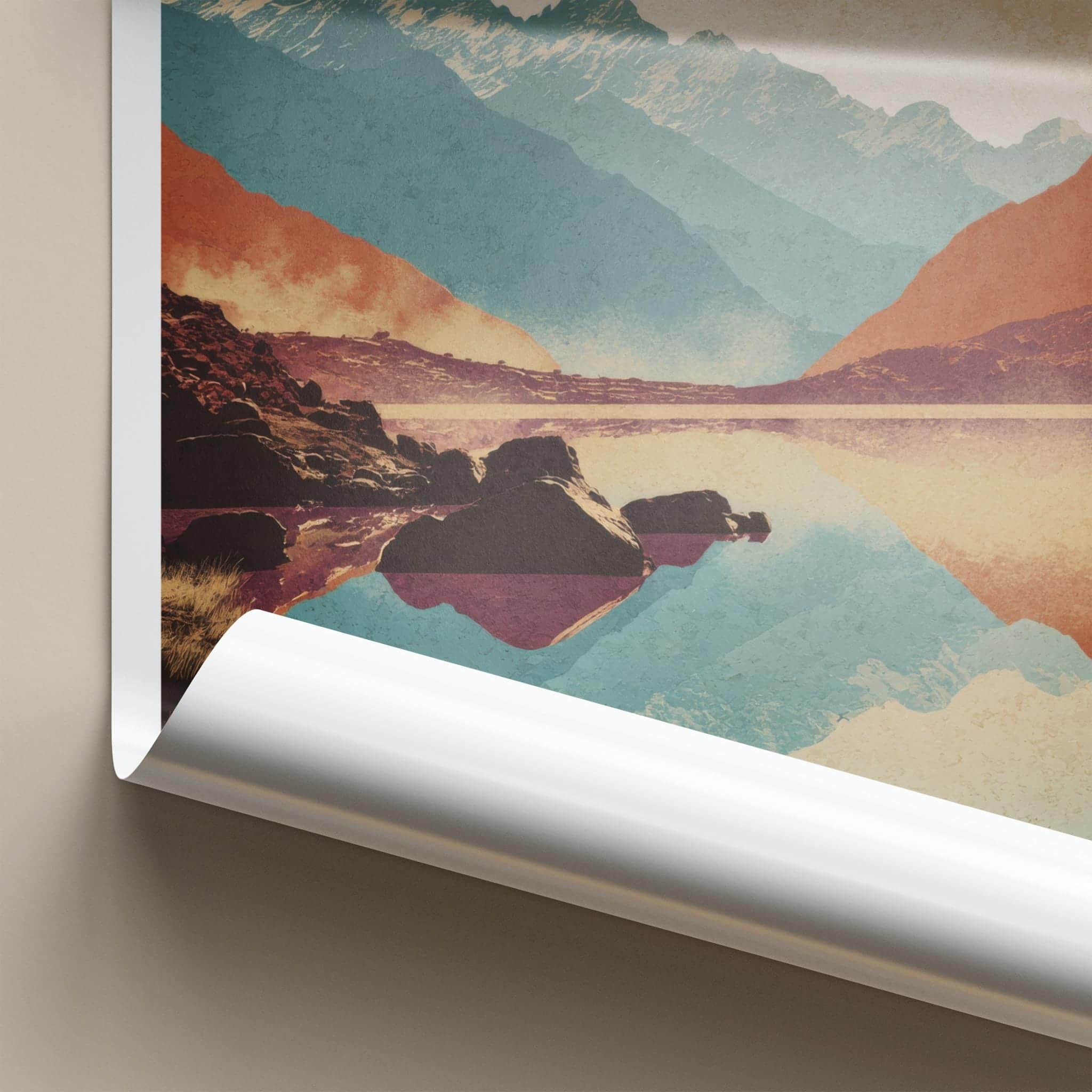 Gosaikunda Poster - Nepal Travel Art - Mountain Lake Reflections Home Decor