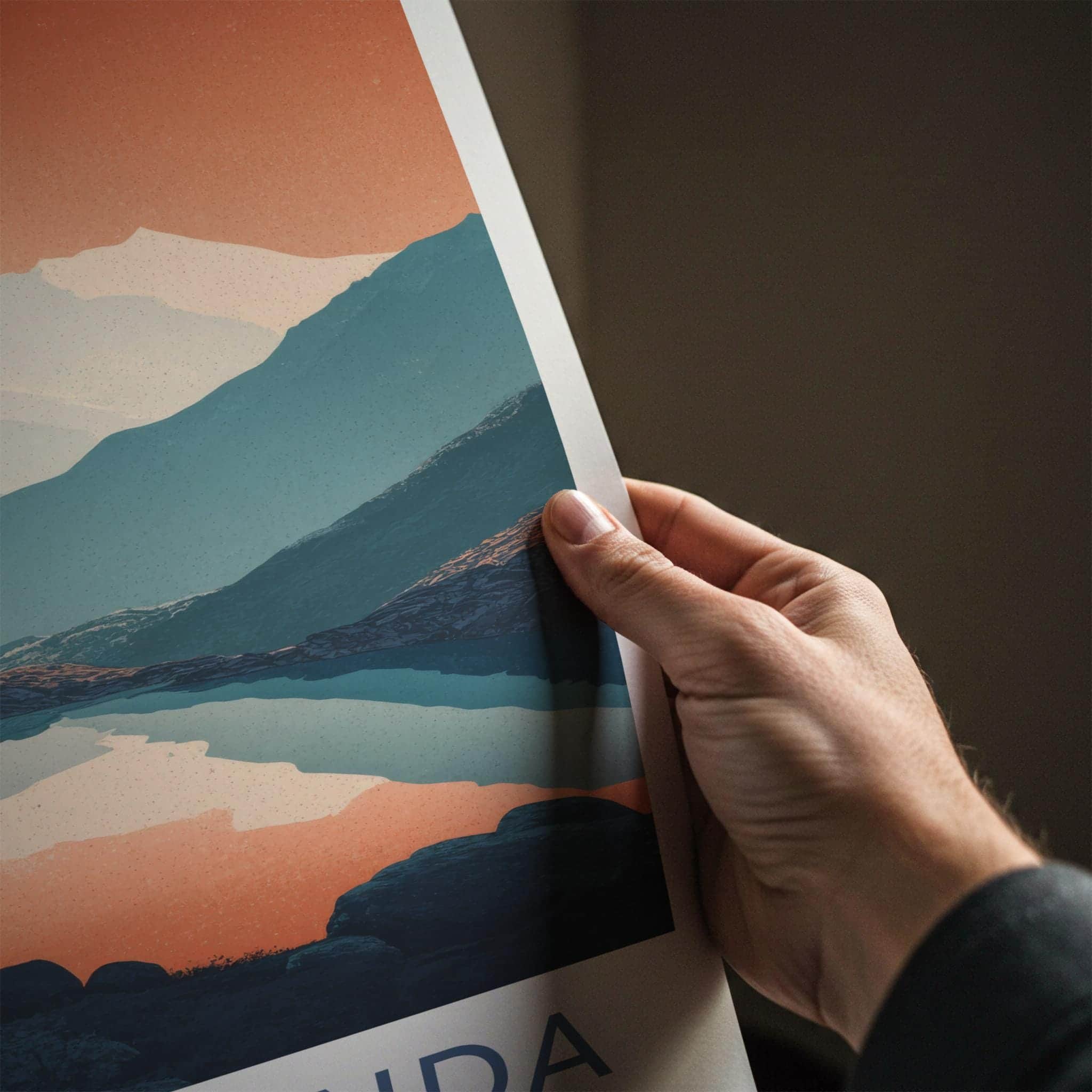 Gosaikunda Poster - Nepal Travel Art - Orange Sky Mountains Home Decor
