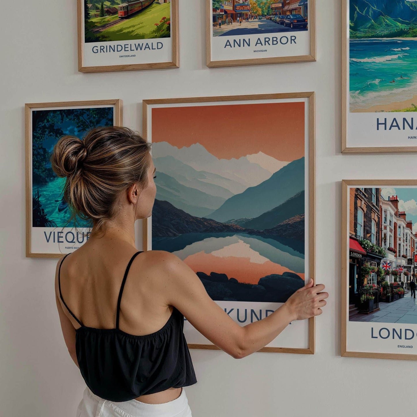 Gosaikunda Poster - Nepal Travel Art - Orange Sky Mountains Home Decor