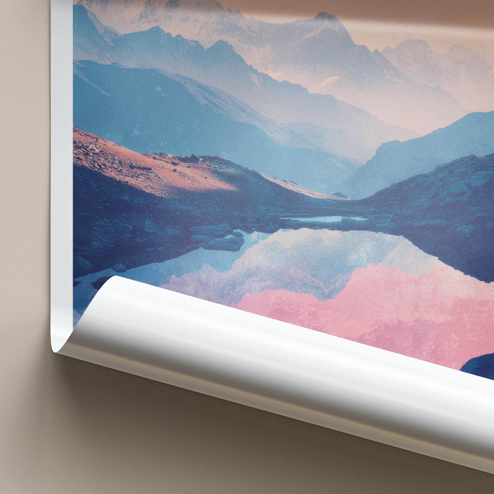 Gosaikunda Poster - Nepal Travel Art - Serene Mountain Lake Wall Decor