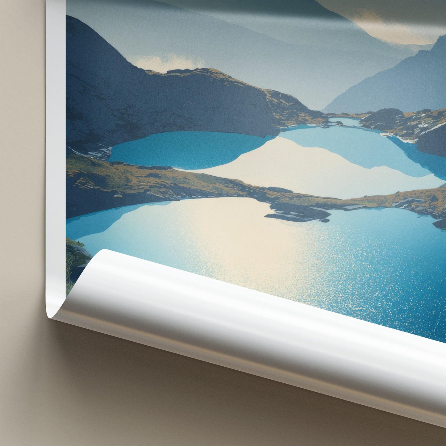 Gosaikunda Poster - Nepal Travel Art - Sparkling Lakes Vista Home Decor