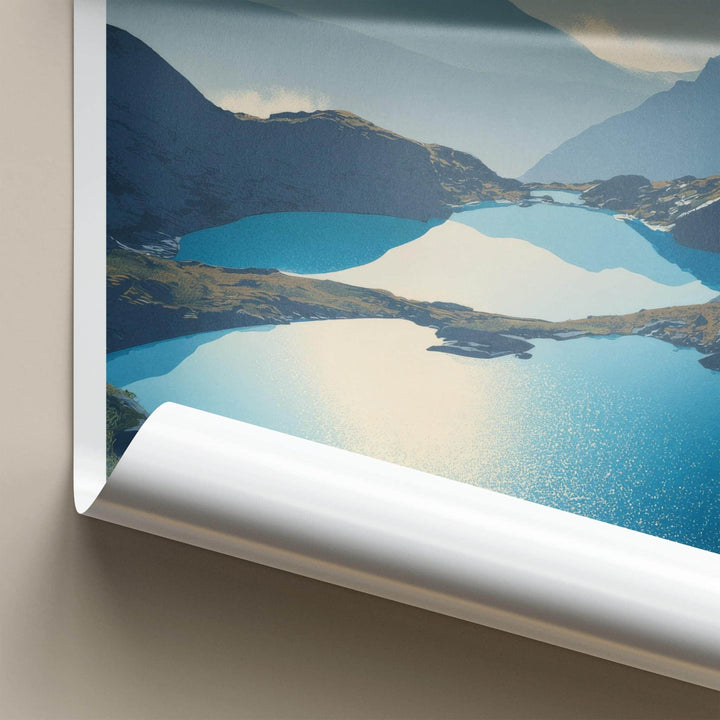 Gosaikunda Poster - Nepal Travel Art - Sparkling Lakes Vista Home Decor