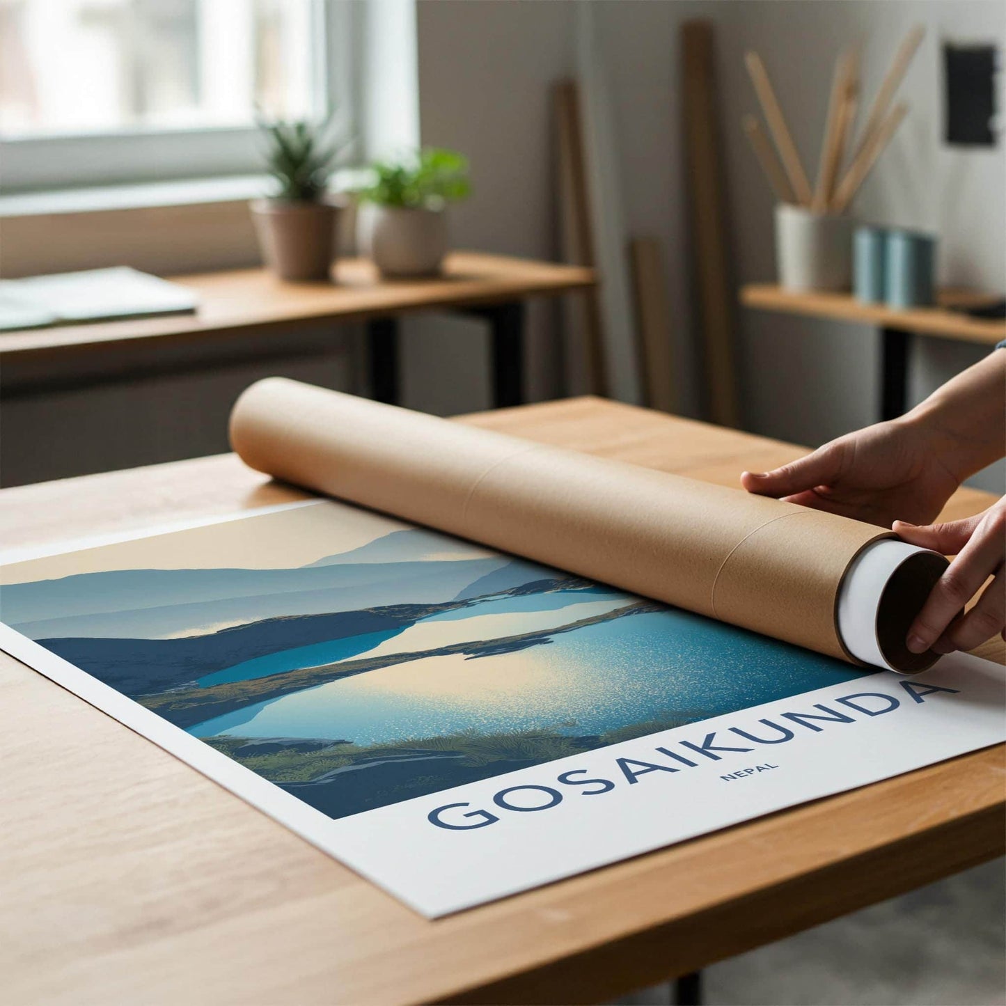 Gosaikunda Poster - Nepal Travel Art - Sparkling Lakes Vista Home Decor