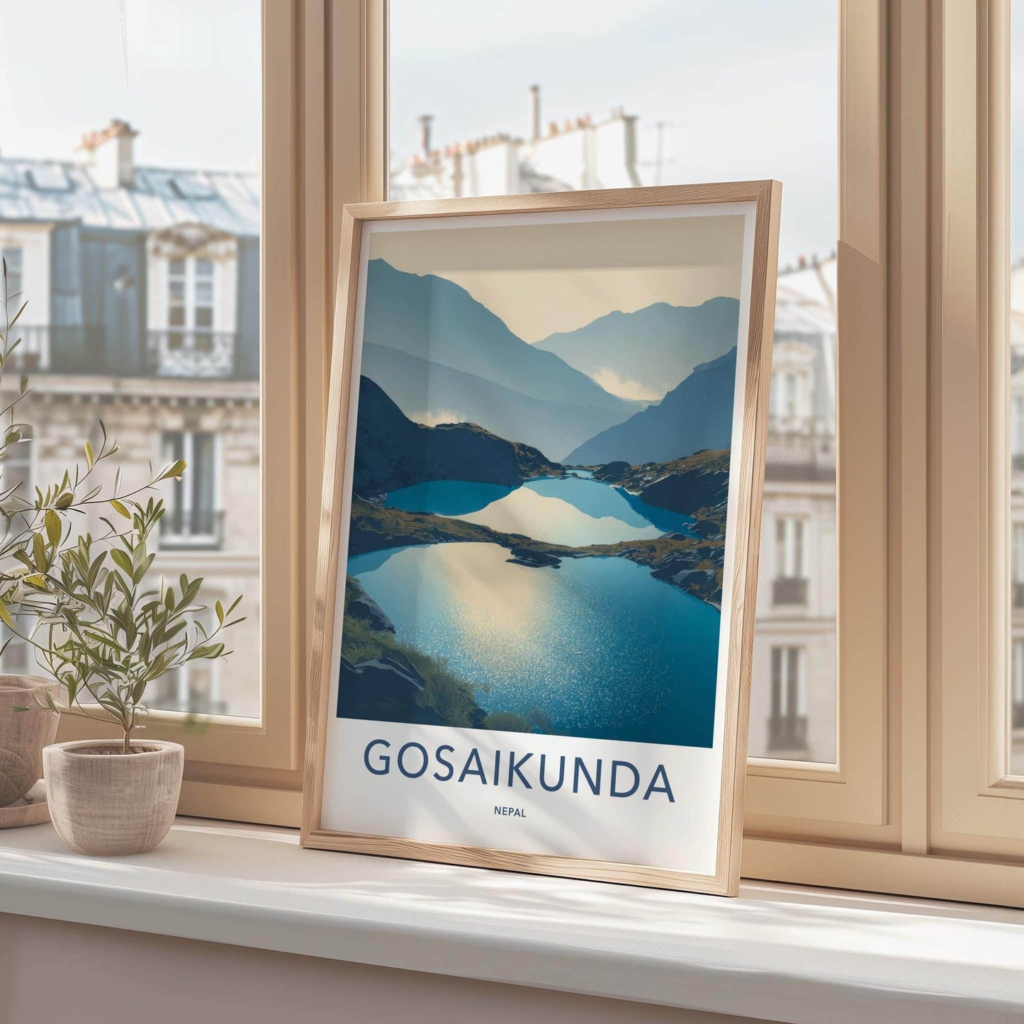 Gosaikunda Poster - Nepal Travel Art - Sparkling Lakes Vista Home Decor