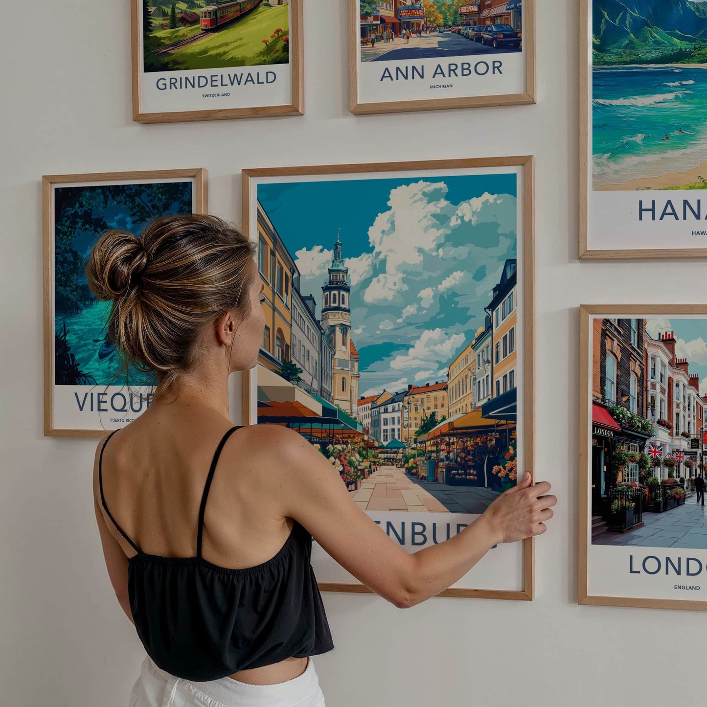 Gothenburg Poster - Sweden Travel Art - Urban Market Flowers Home Decor