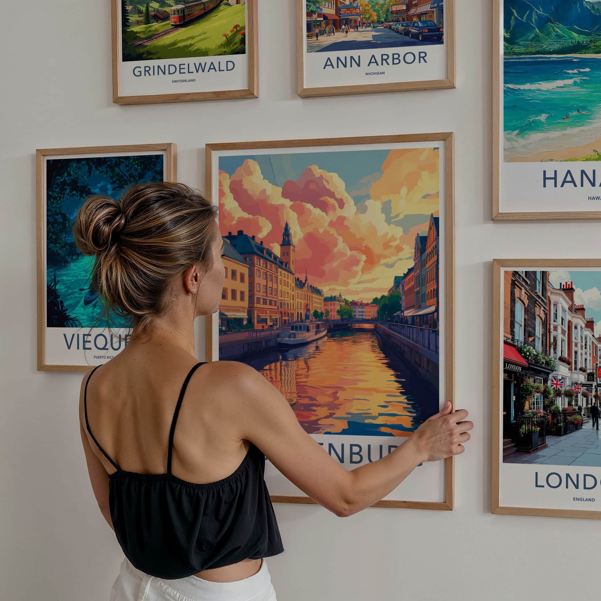 Gothenburg Poster - Sweden Travel Art - Vibrant Sunset Reflections Home Decor