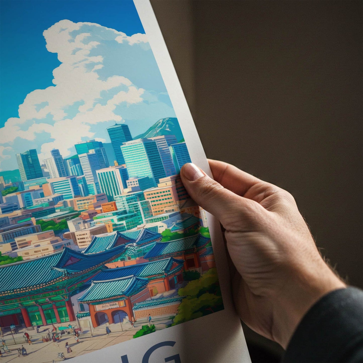 Goyang Poster - South Korea Travel Art - Modern Cityscape Temple Home Decor