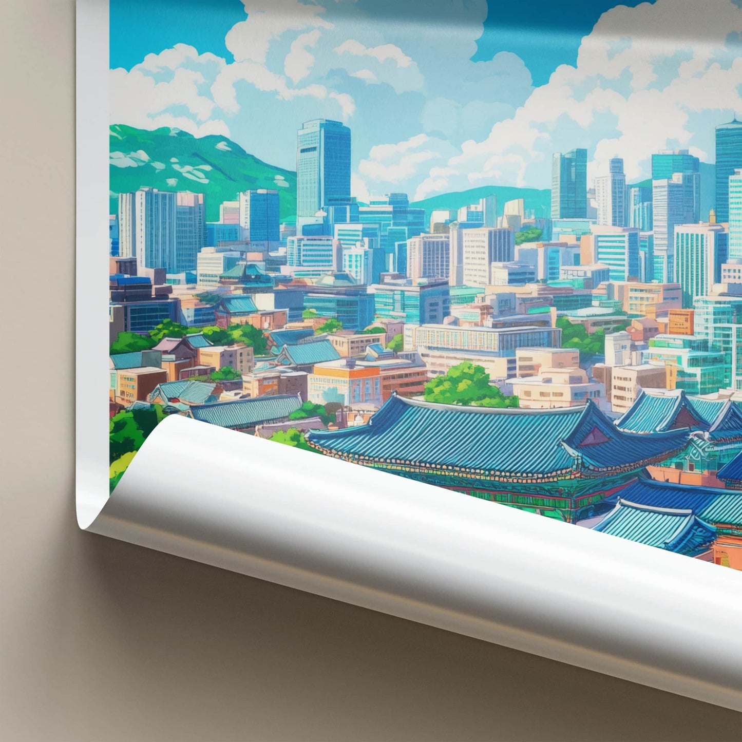 Goyang Poster - South Korea Travel Art - Modern Cityscape Temple Home Decor