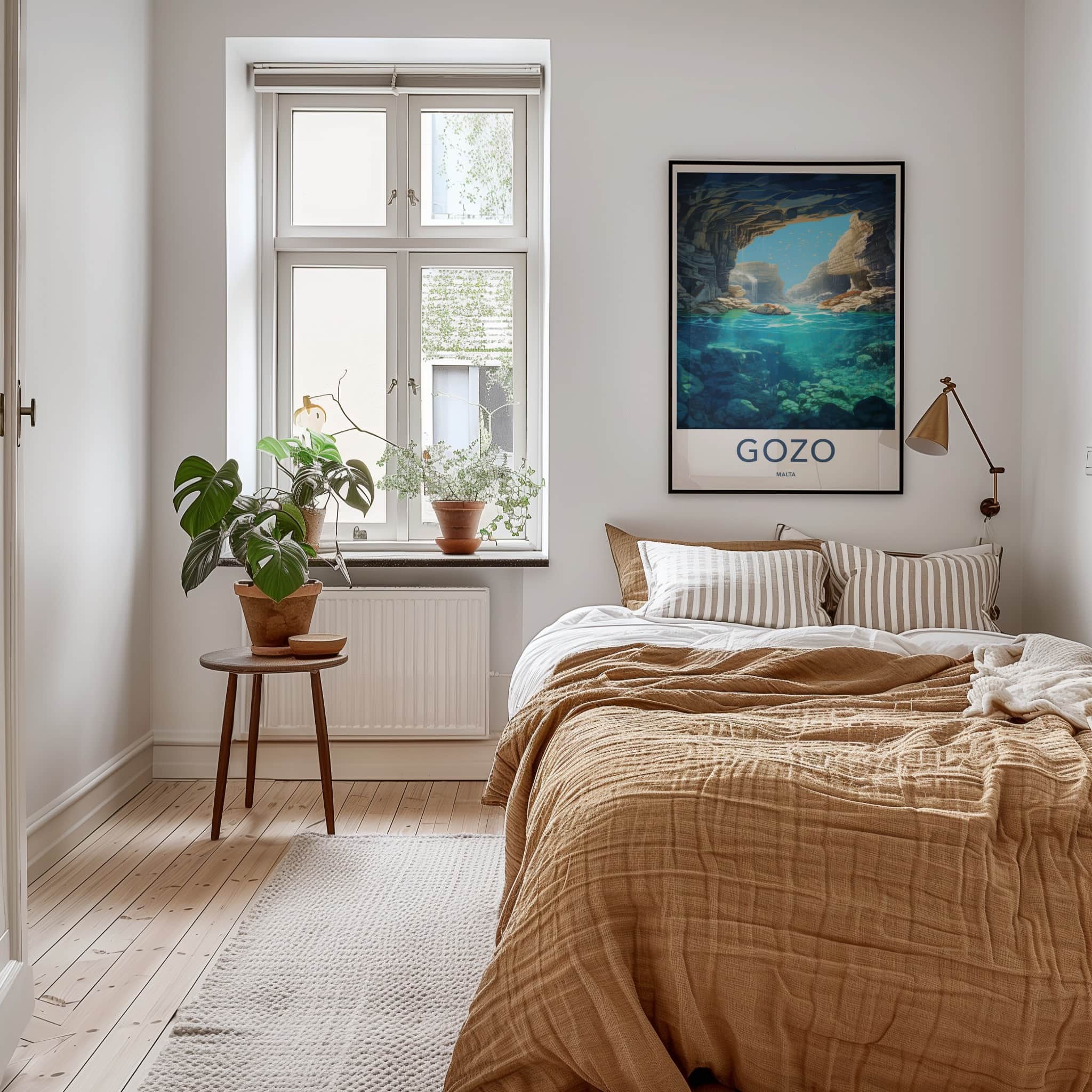 Gozo Poster - Malta Travel Art - Submerged Grotto Waters Home Decor