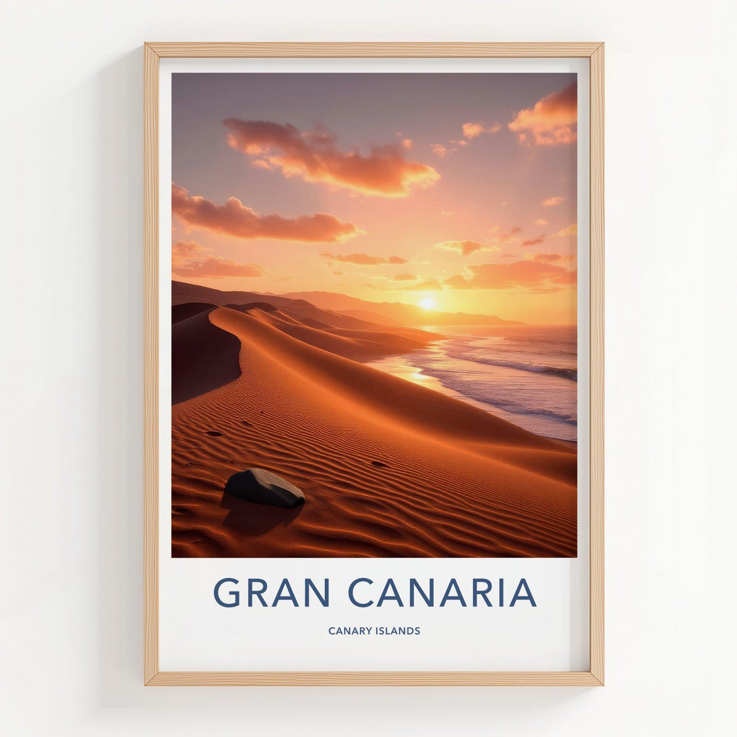 Gran Canaria Poster - Spain Travel Art - Golden Coastal Sunset Wall Decor