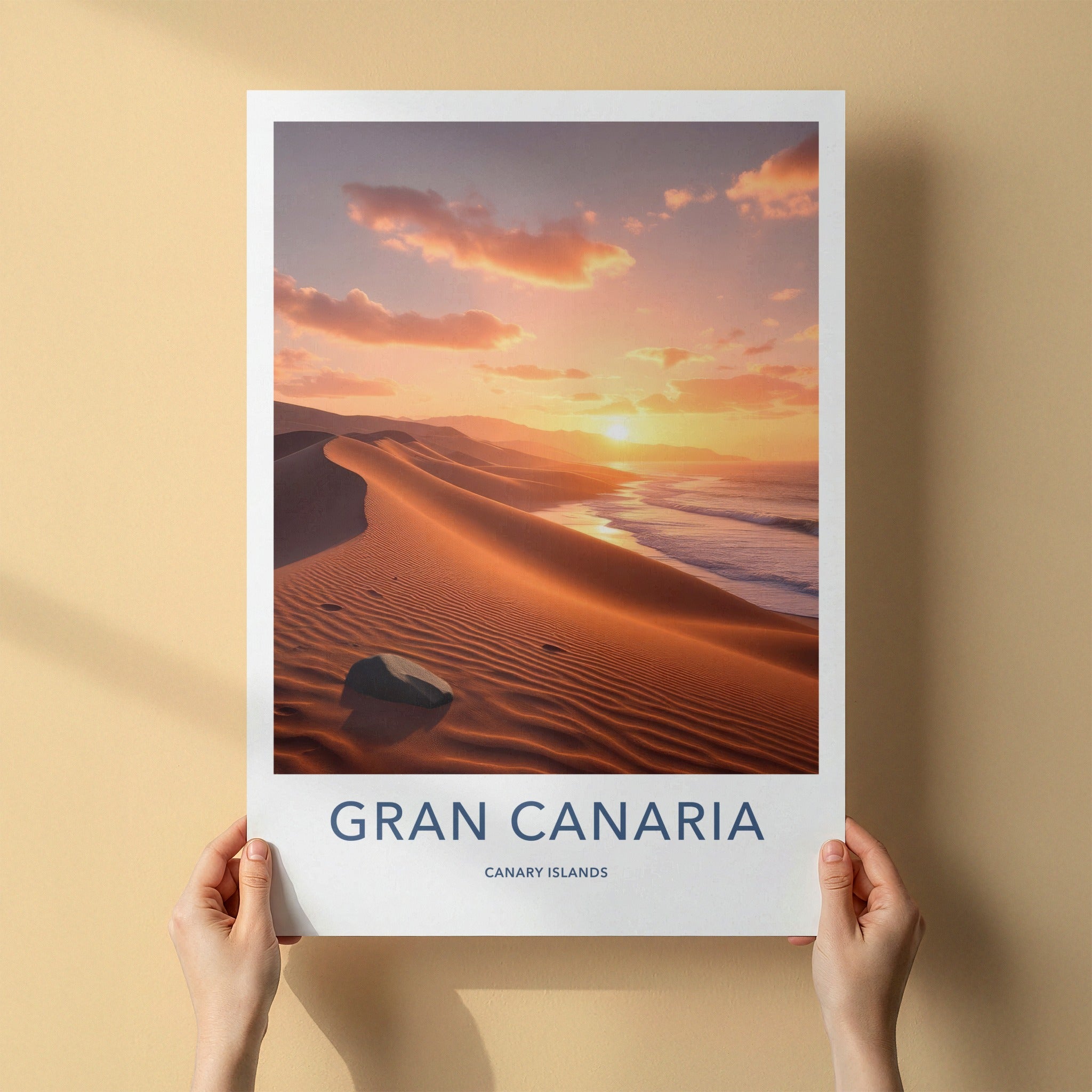 Gran Canaria Poster - Spain Travel Art - Golden Coastal Sunset Wall Decor
