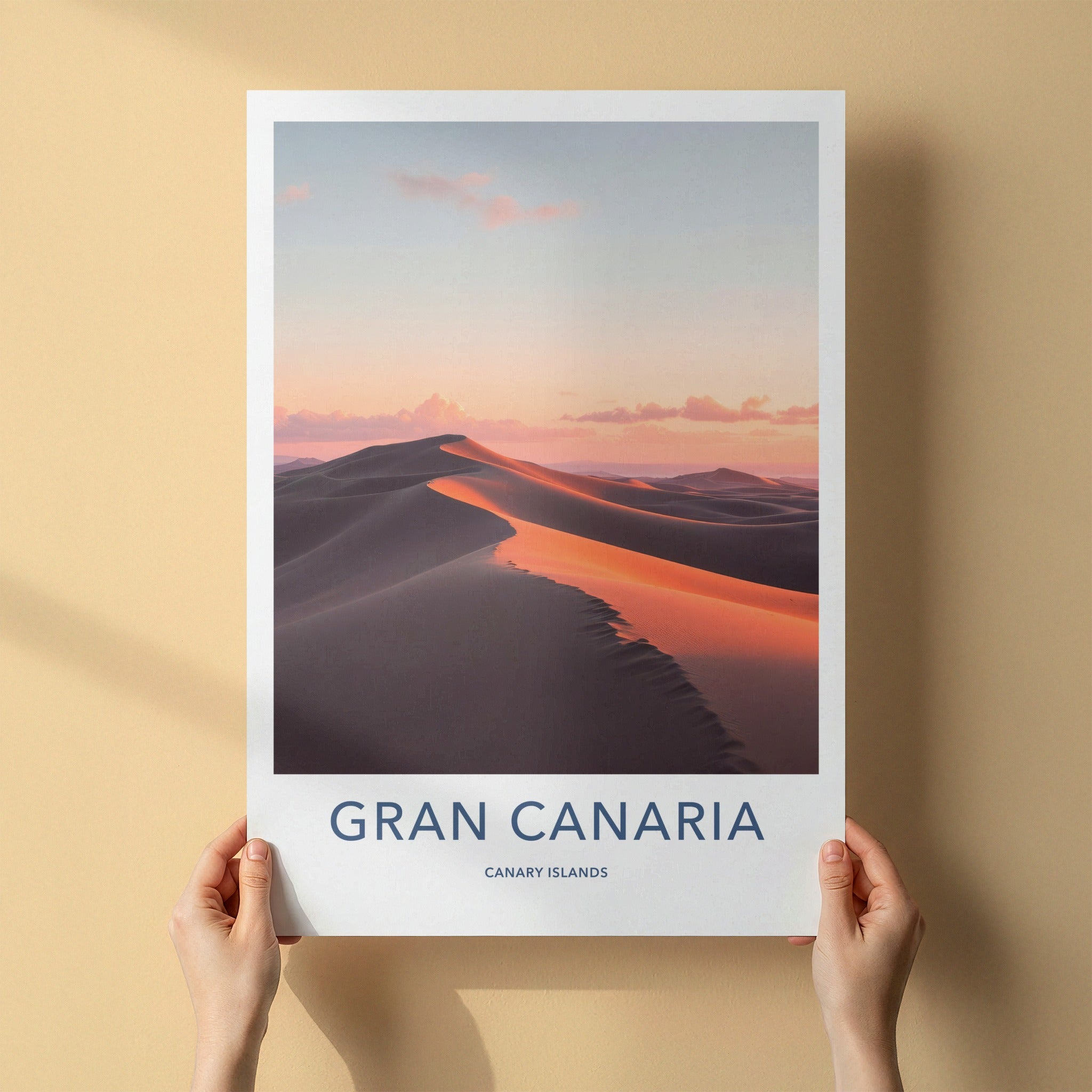 Gran Canaria Poster - Spain Travel Art - Orange Glowing Dunes Wall Decor