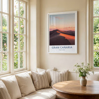 Gran Canaria Poster - Spain Travel Art - Orange Glowing Dunes Wall Decor