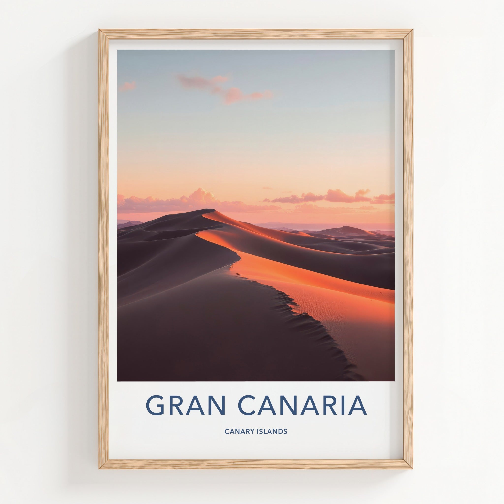 Gran Canaria Poster - Spain Travel Art - Orange Glowing Dunes Wall Decor