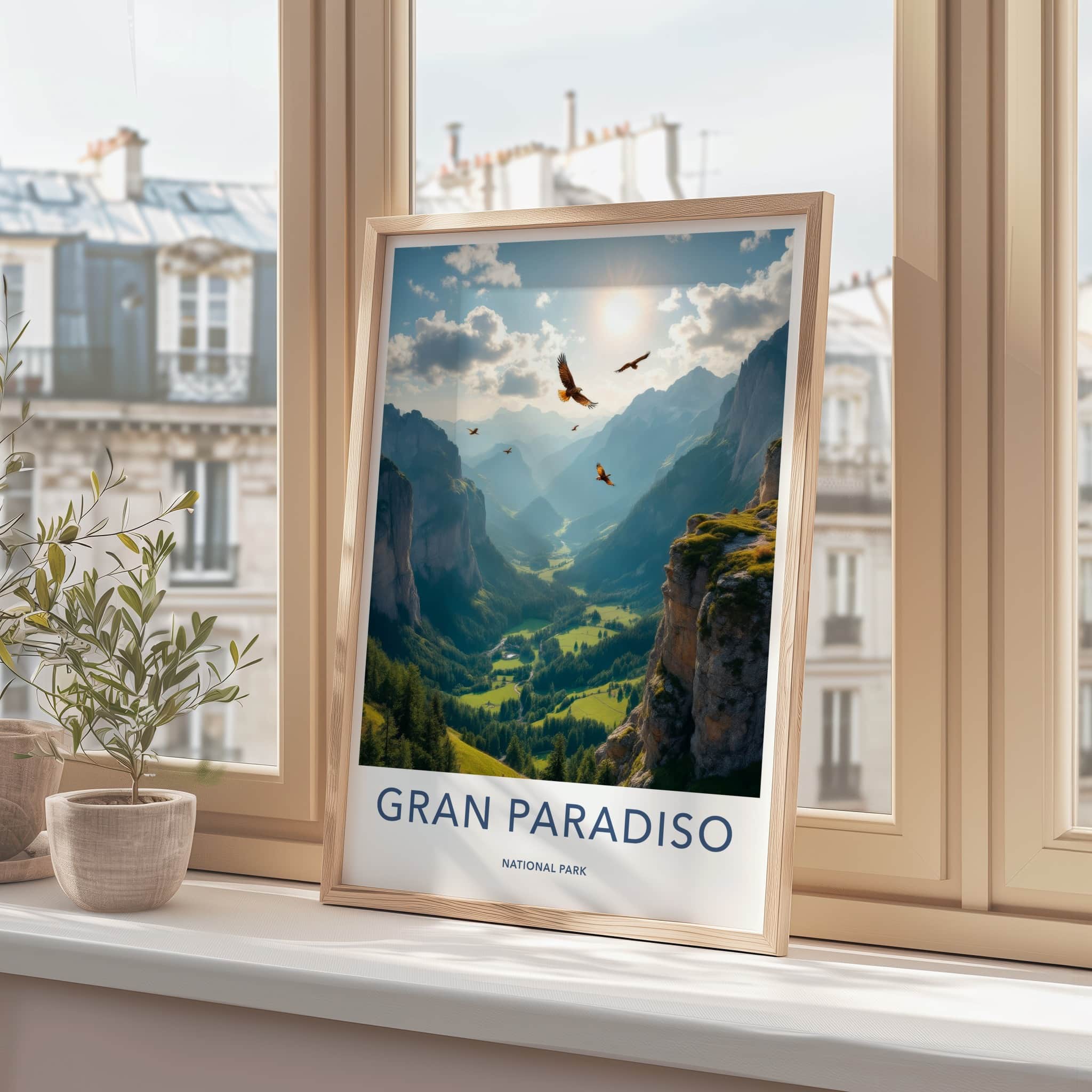 Gran Paradiso National Park Poster - Italy Art Print - Flying Eagles Valley Wall Decor