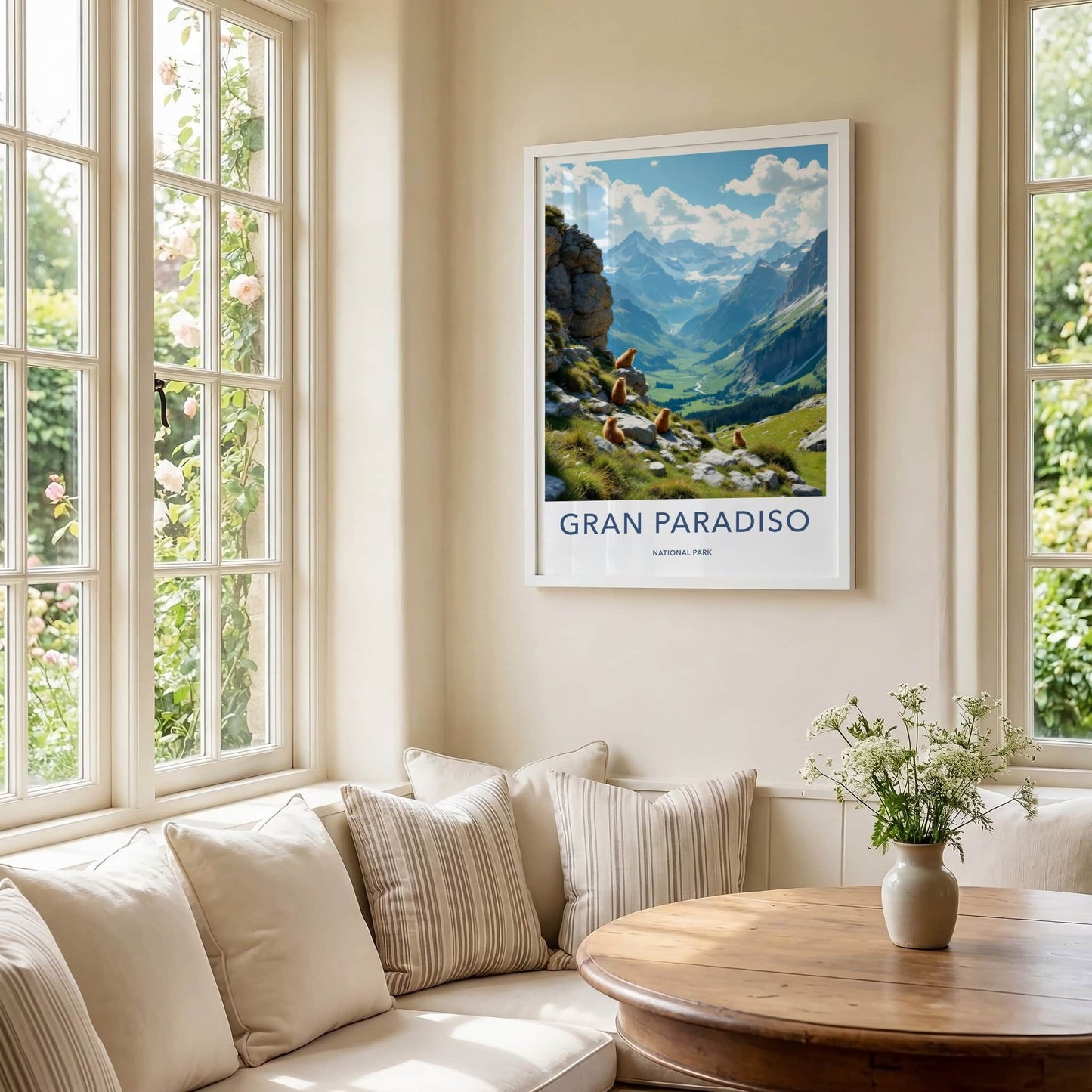 Gran Paradiso National Park Poster - Italy Travel Art - Marmot Mountain Valley Wall Decor