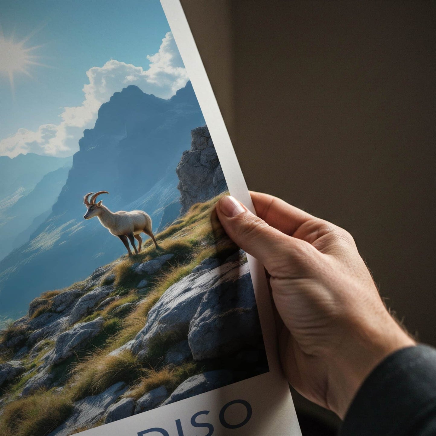 Gran Paradiso Poster - Italy Travel Art - Alpine Valley Ibex Wall Decor