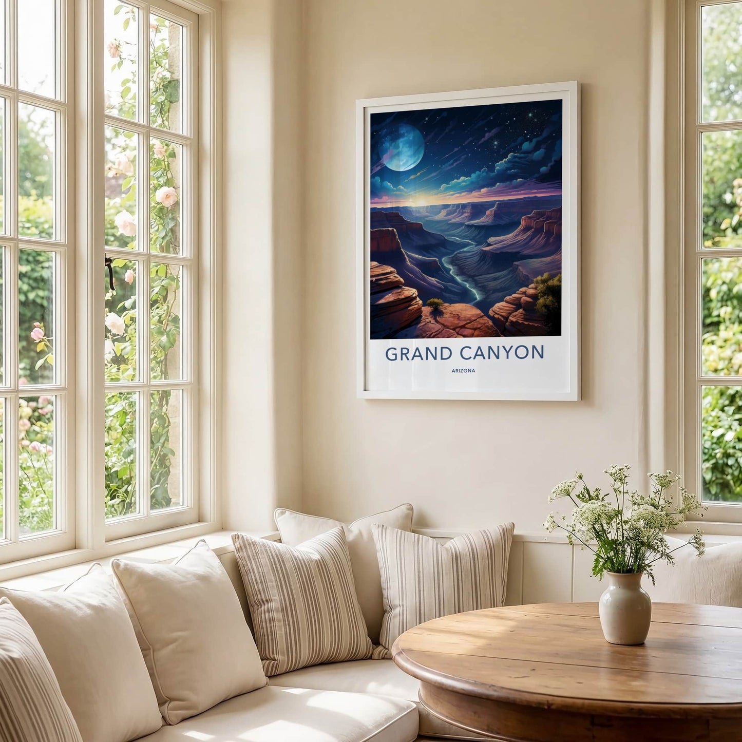 Grand Canyon Poster - Arizona Art Print - Vibrant Canyon Night Wall Decor