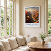 Grand Canyon Poster - Arizona Wall Art - Winding River Sunset Home Decor