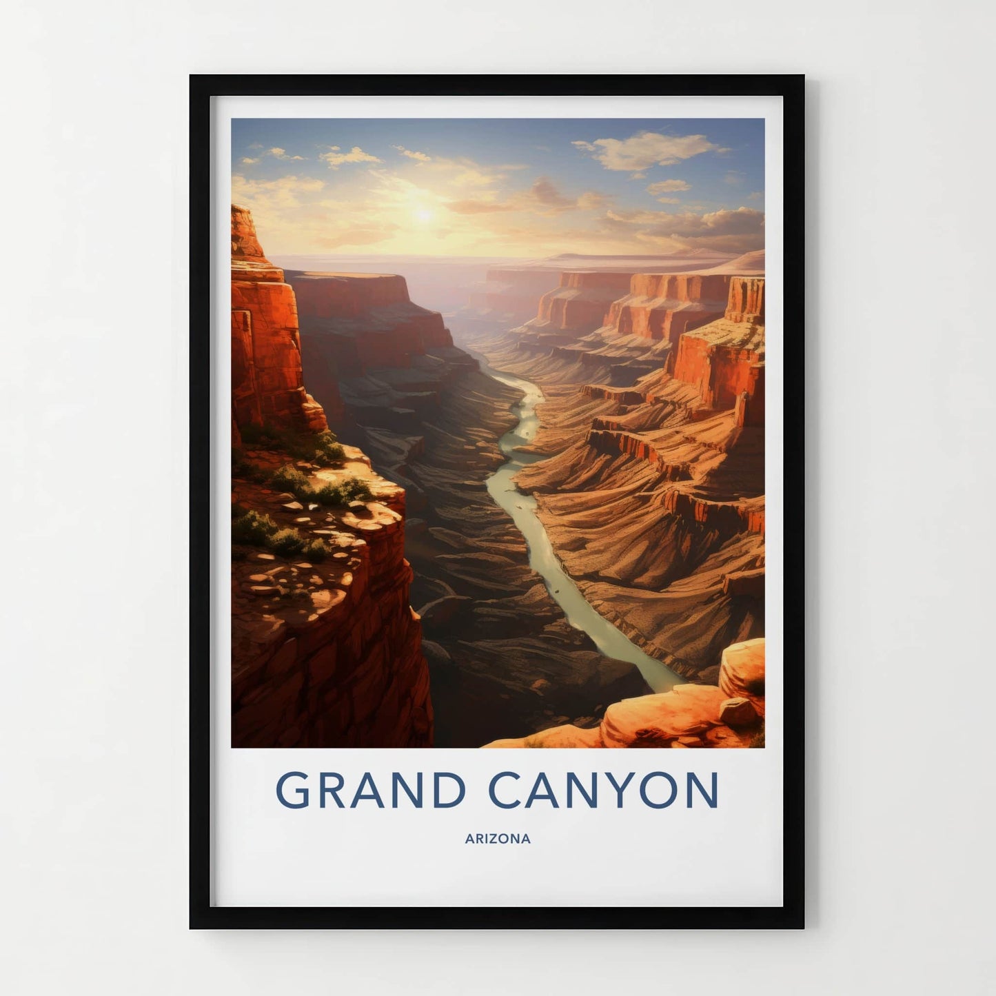 Grand Canyon Poster - Arizona Wall Art - Winding River Sunset Home Decor