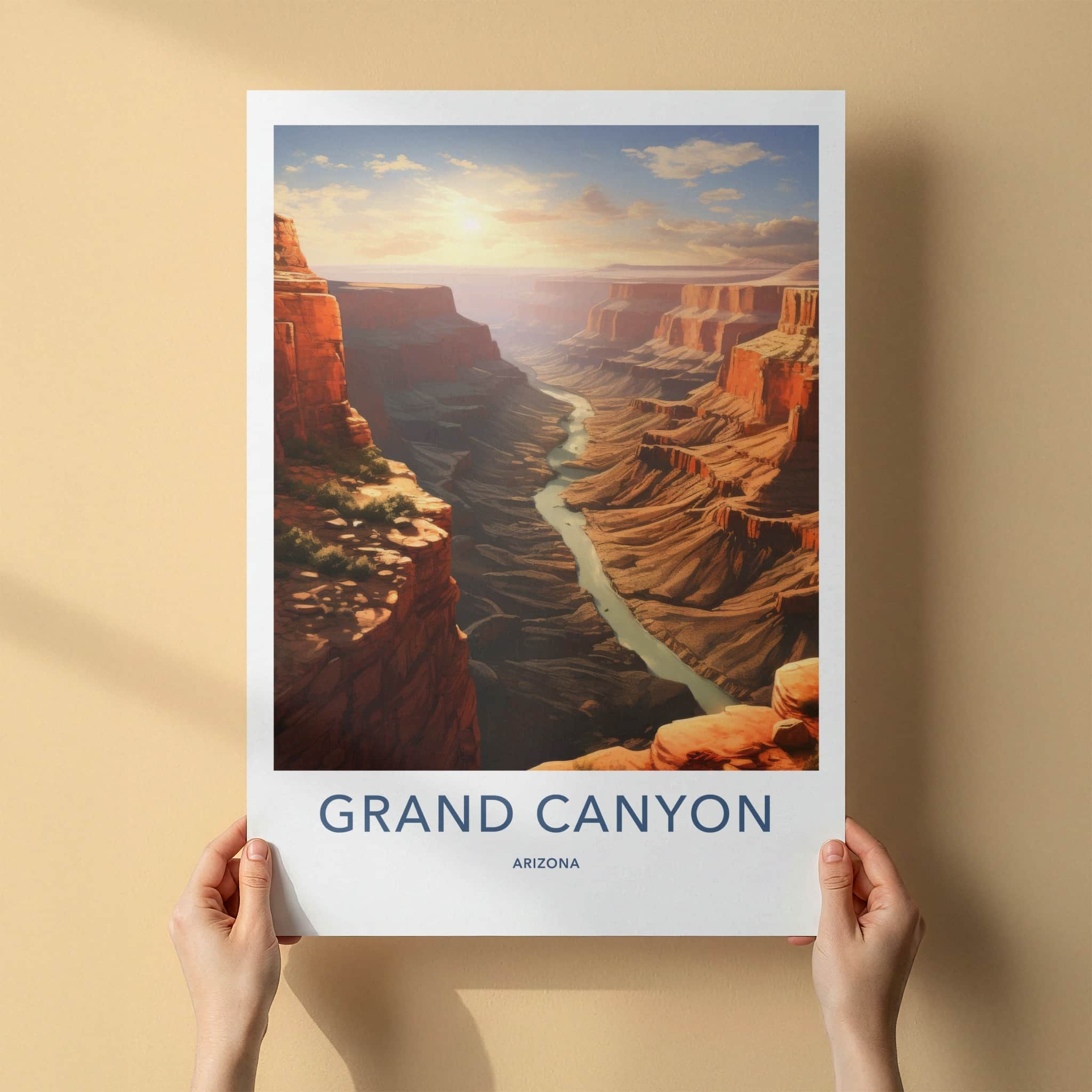 Grand Canyon Poster - Arizona Wall Art - Winding River Sunset Home Decor
