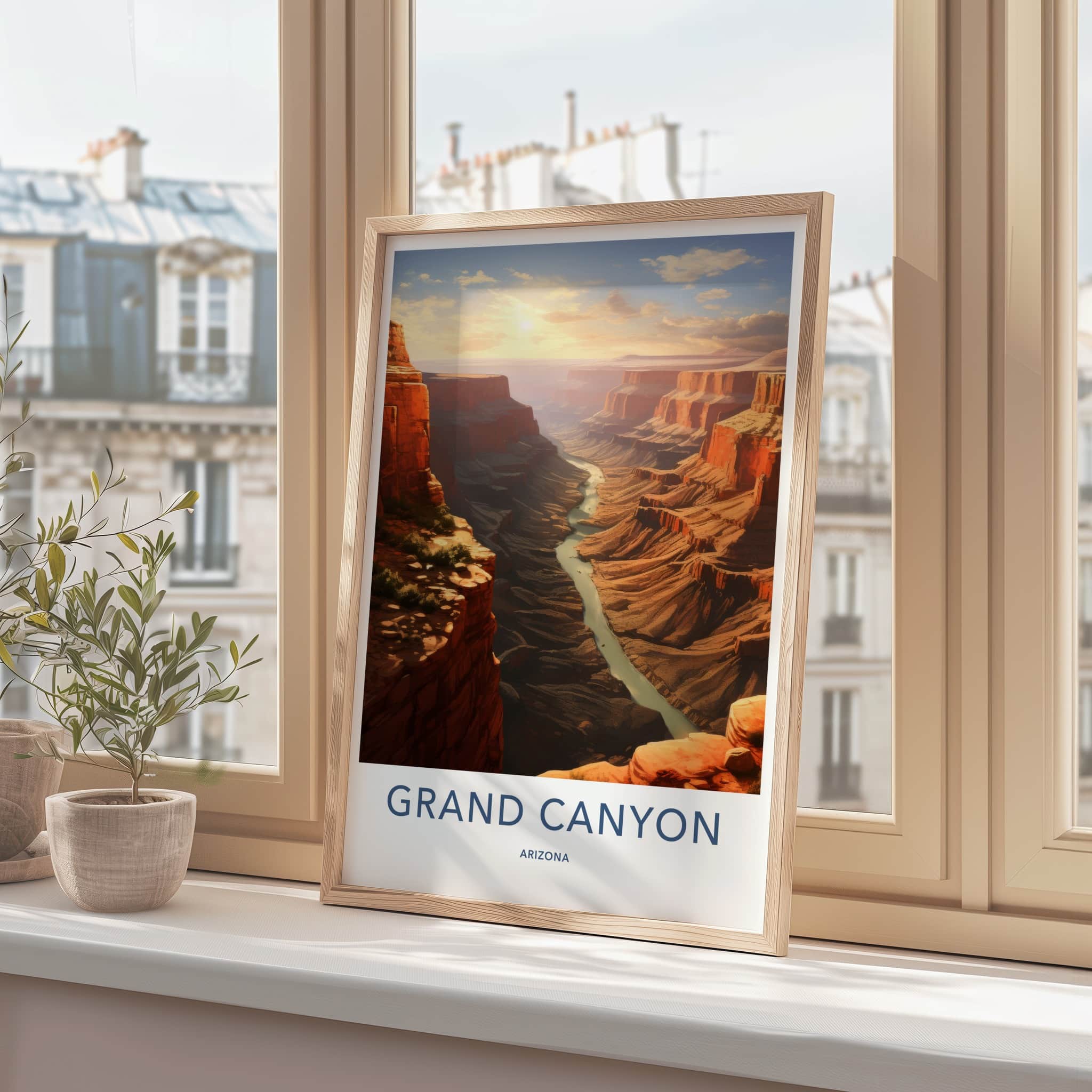 Grand Canyon Poster - Arizona Wall Art - Winding River Sunset Home Decor