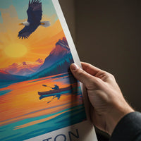 Grand Teton National Park Poster - Wyoming Wall Art - Eagle Lake Sunset Home Decor