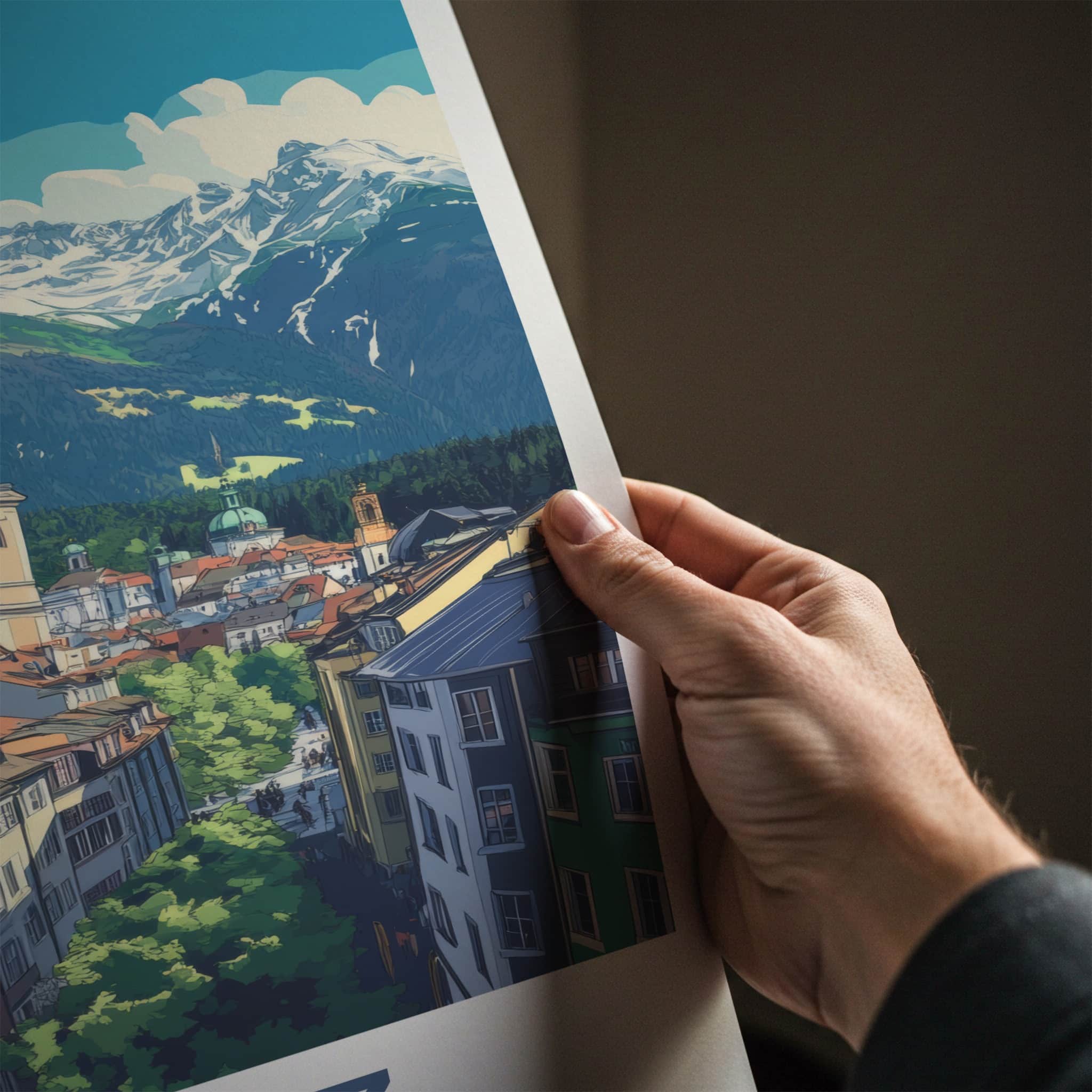 Graz Poster - Austria Travel Art - Historic City Mountains Home Decor