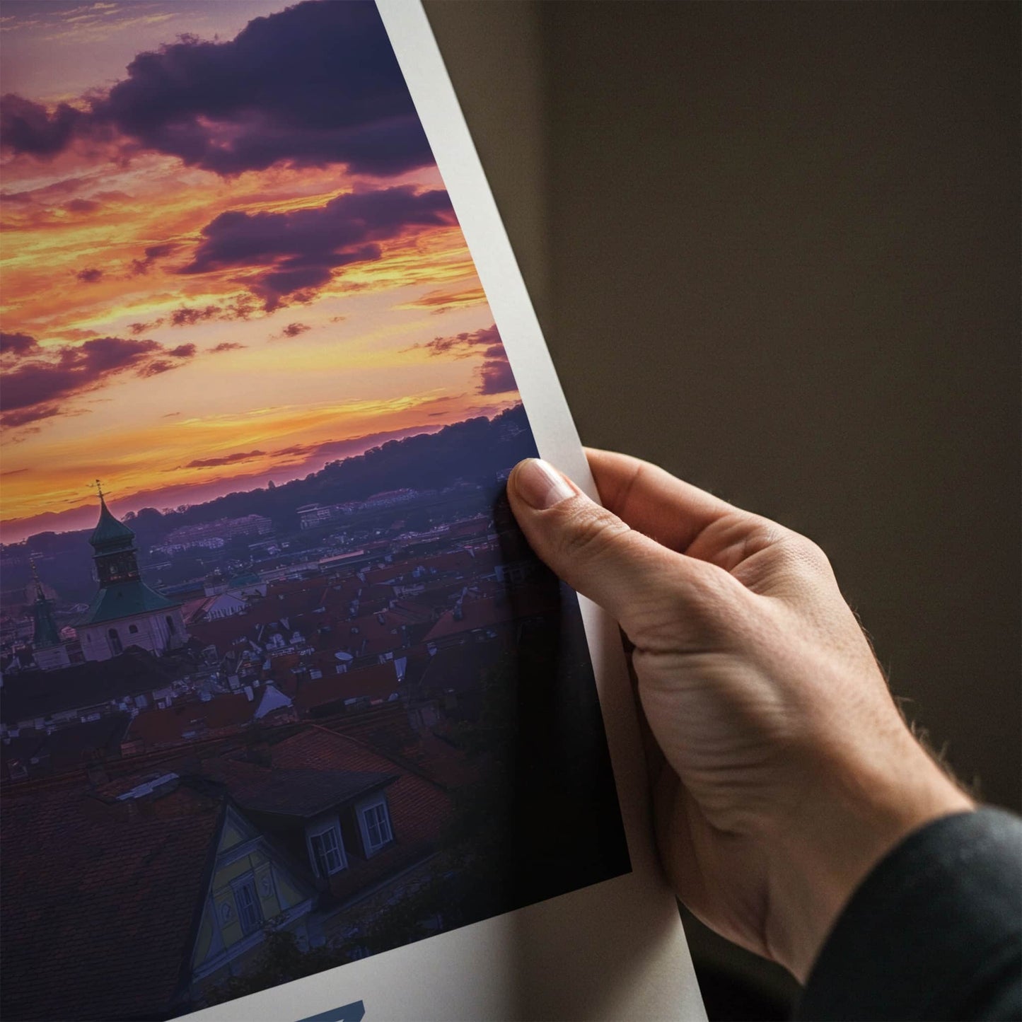 Graz Poster - Austria Travel Art - Vibrant Sunset Tower Wall Decor