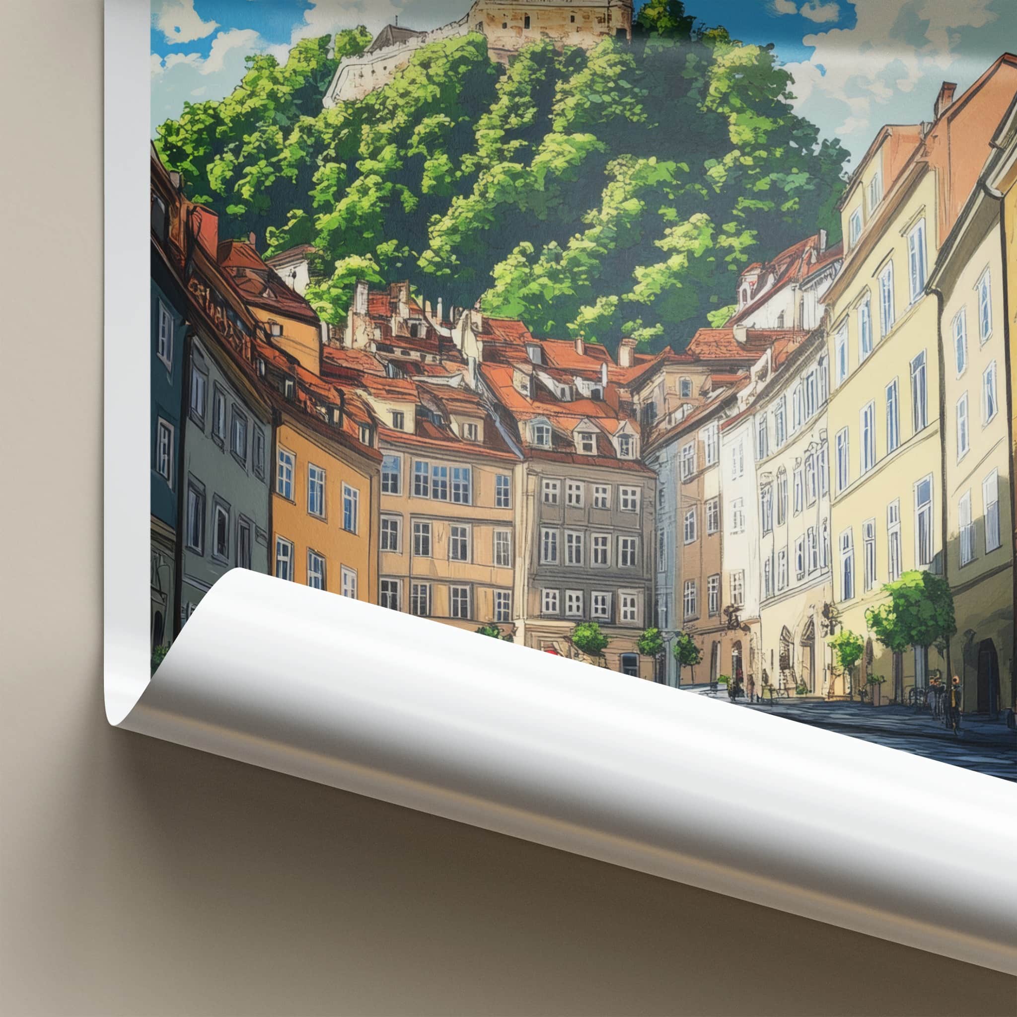 Graz Poster - Austria Wall Art - Historic Tower View Home Decor