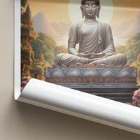 Great Buddha Poster - Thailand Travel Art - Sacred Buddha Landscape Home Decor