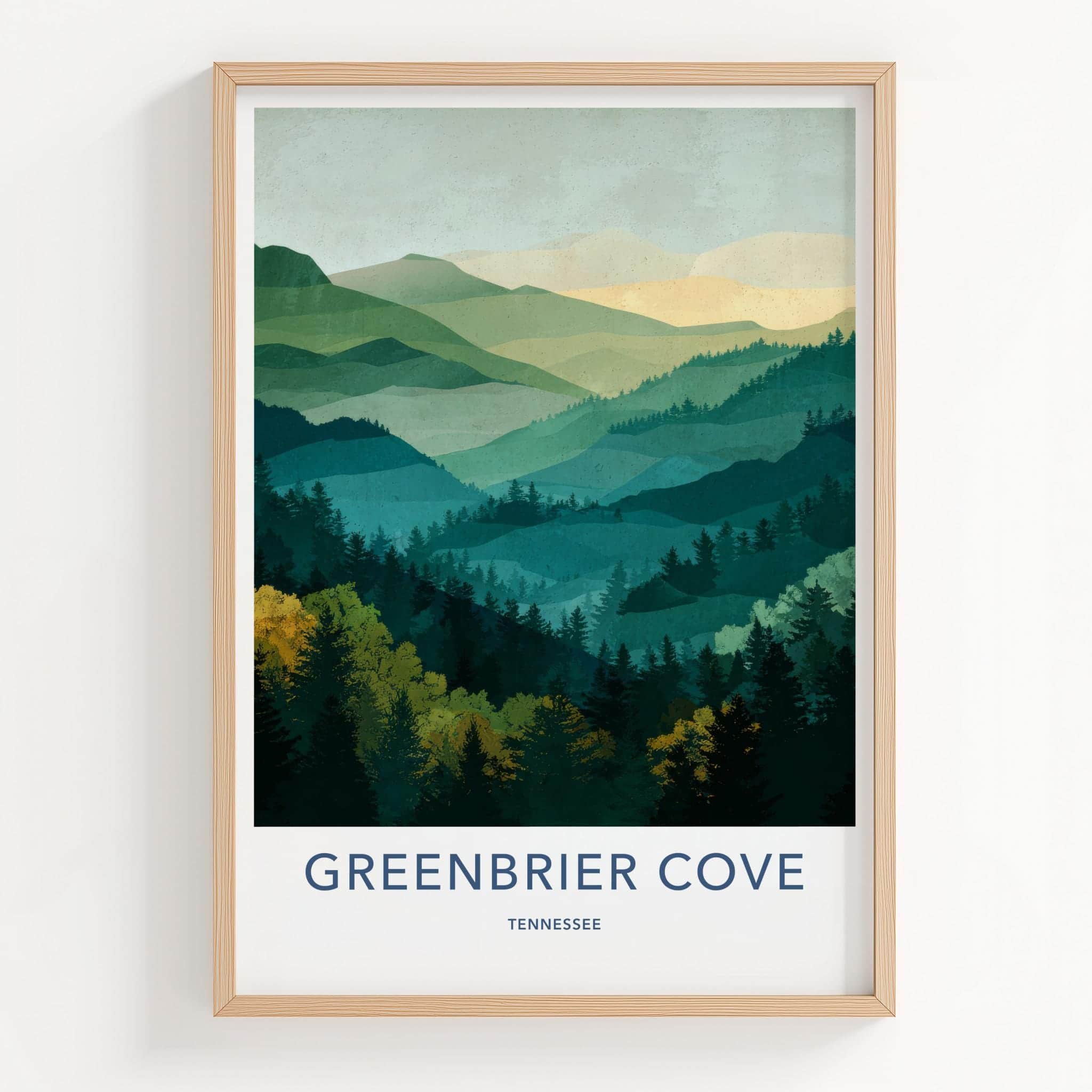 Greenbrier Cove Poster - Tennessee Wall Art - Layered Forest Mountains Home Decor