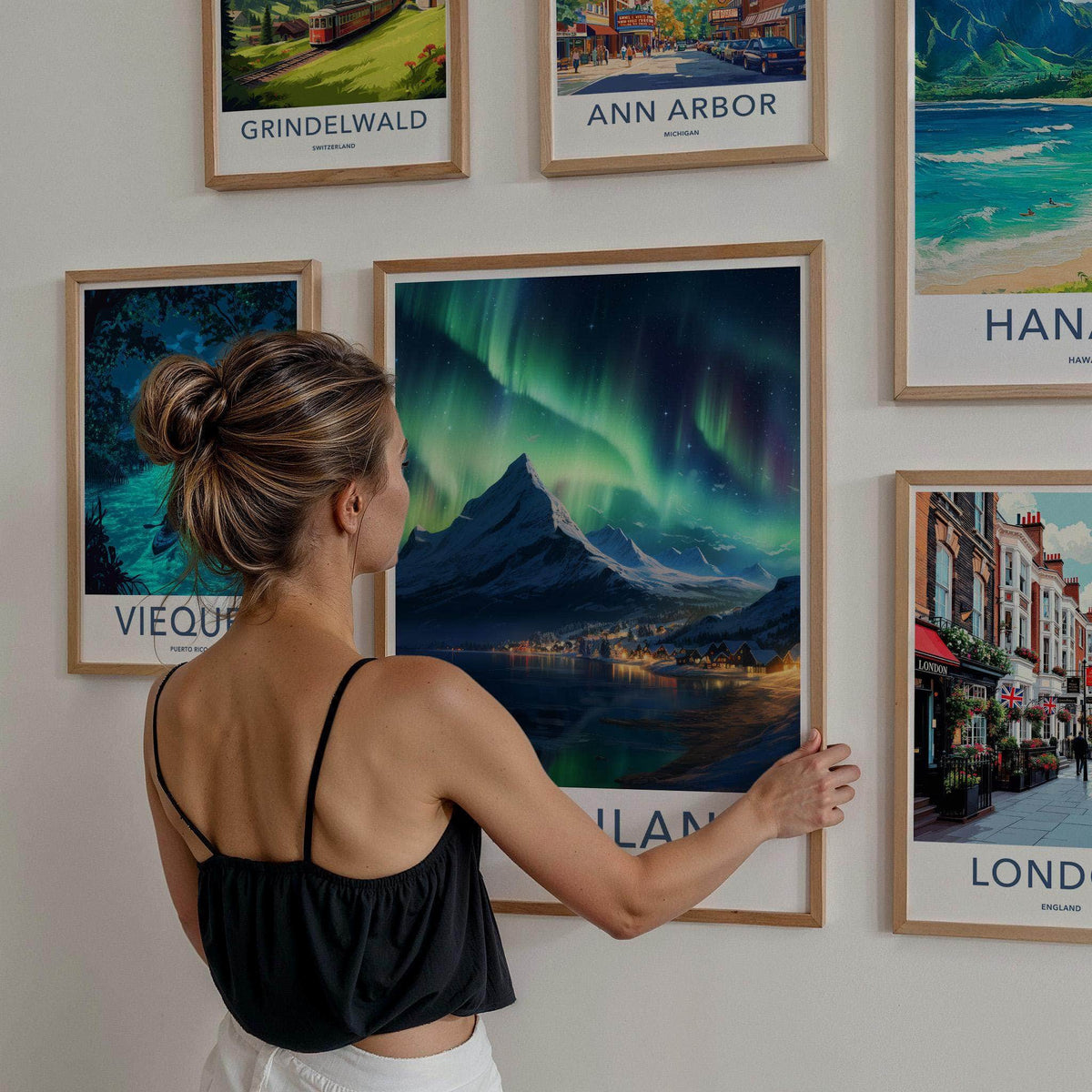Greenland Aurora Poster - Northern Lights Art