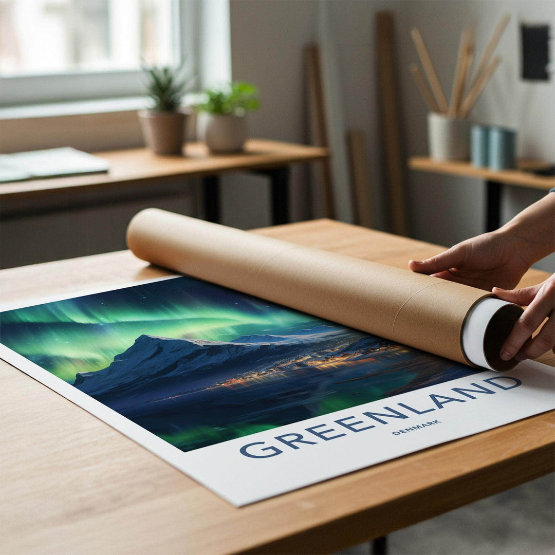 Greenland Aurora Poster - Northern Lights Art