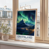 Greenland Aurora Poster - Northern Lights Art
