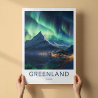 Greenland Aurora Poster - Northern Lights Art