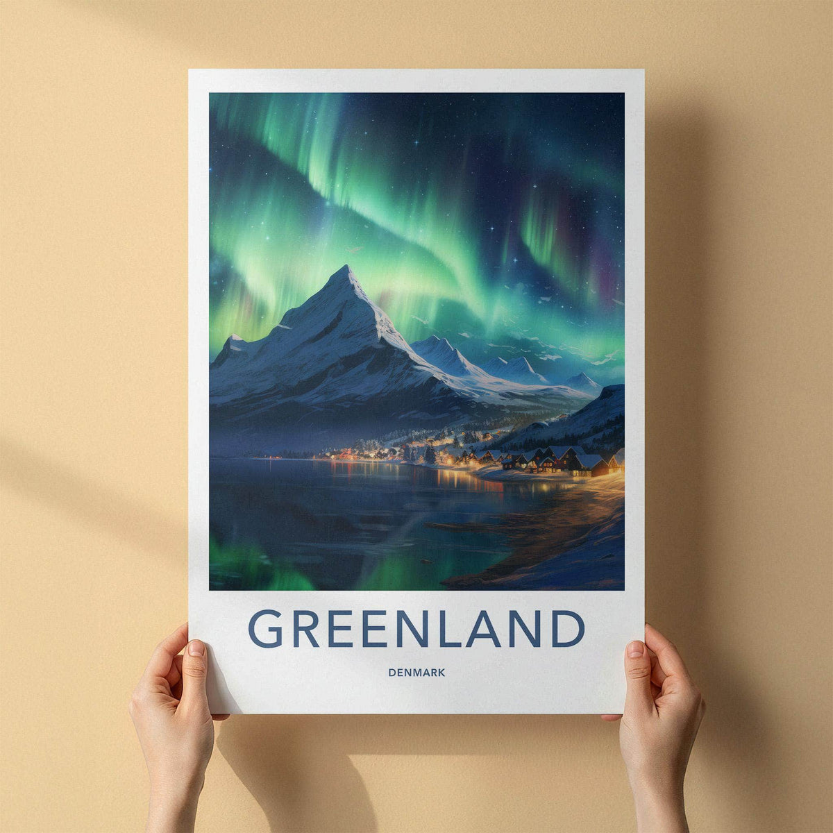 Greenland Aurora Poster - Northern Lights Art