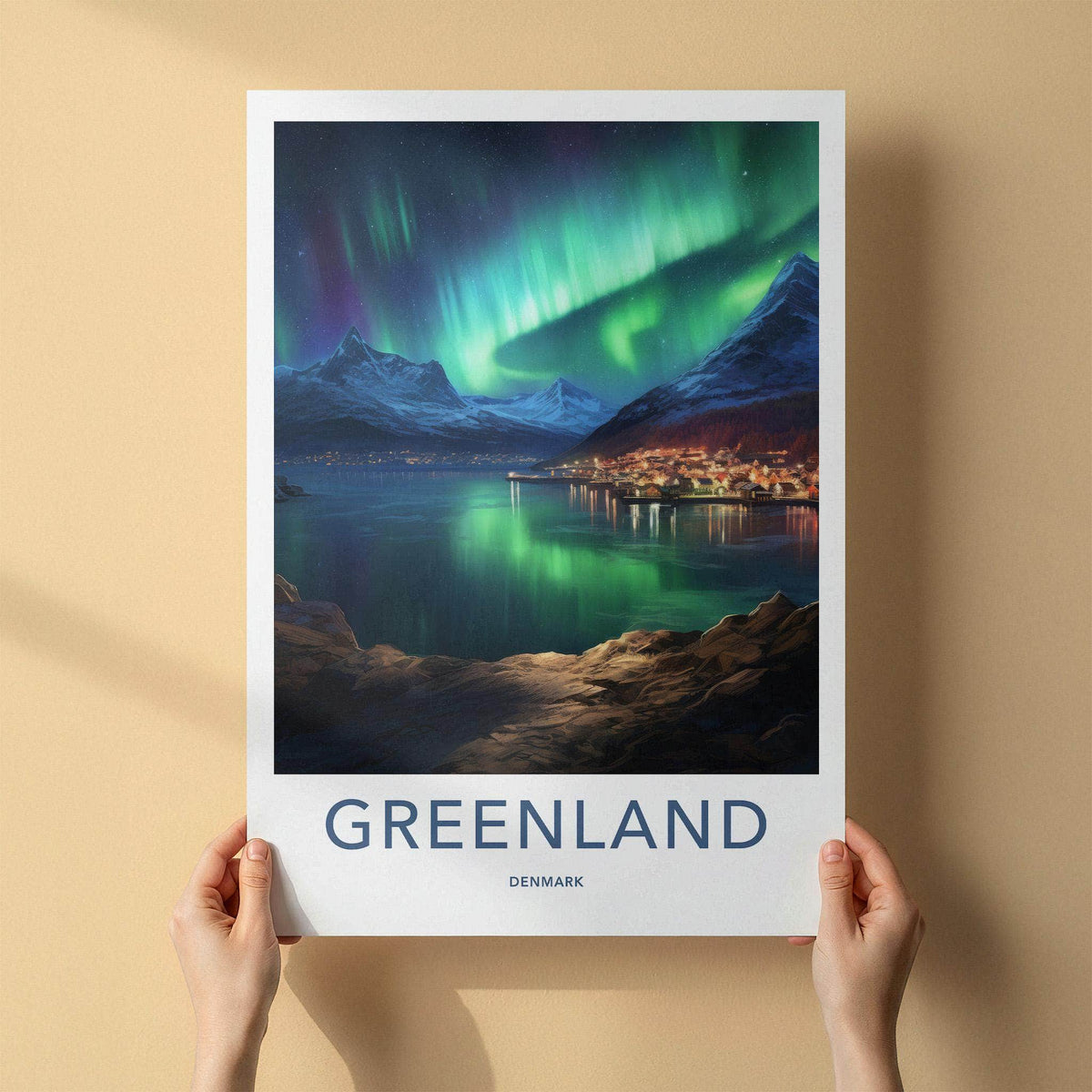 Greenland Poster - Scenic Wall Art Featuring Northern Lights & Snow