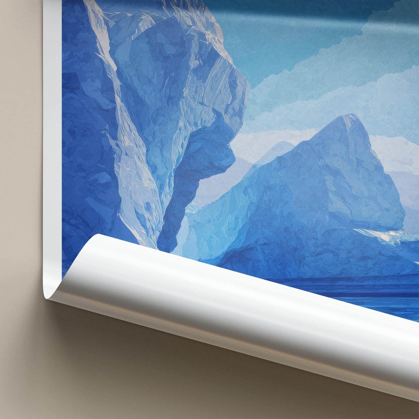 Grey Glacier Poster - Chile Scenic Art - Towering Ice Formations Wall Decor