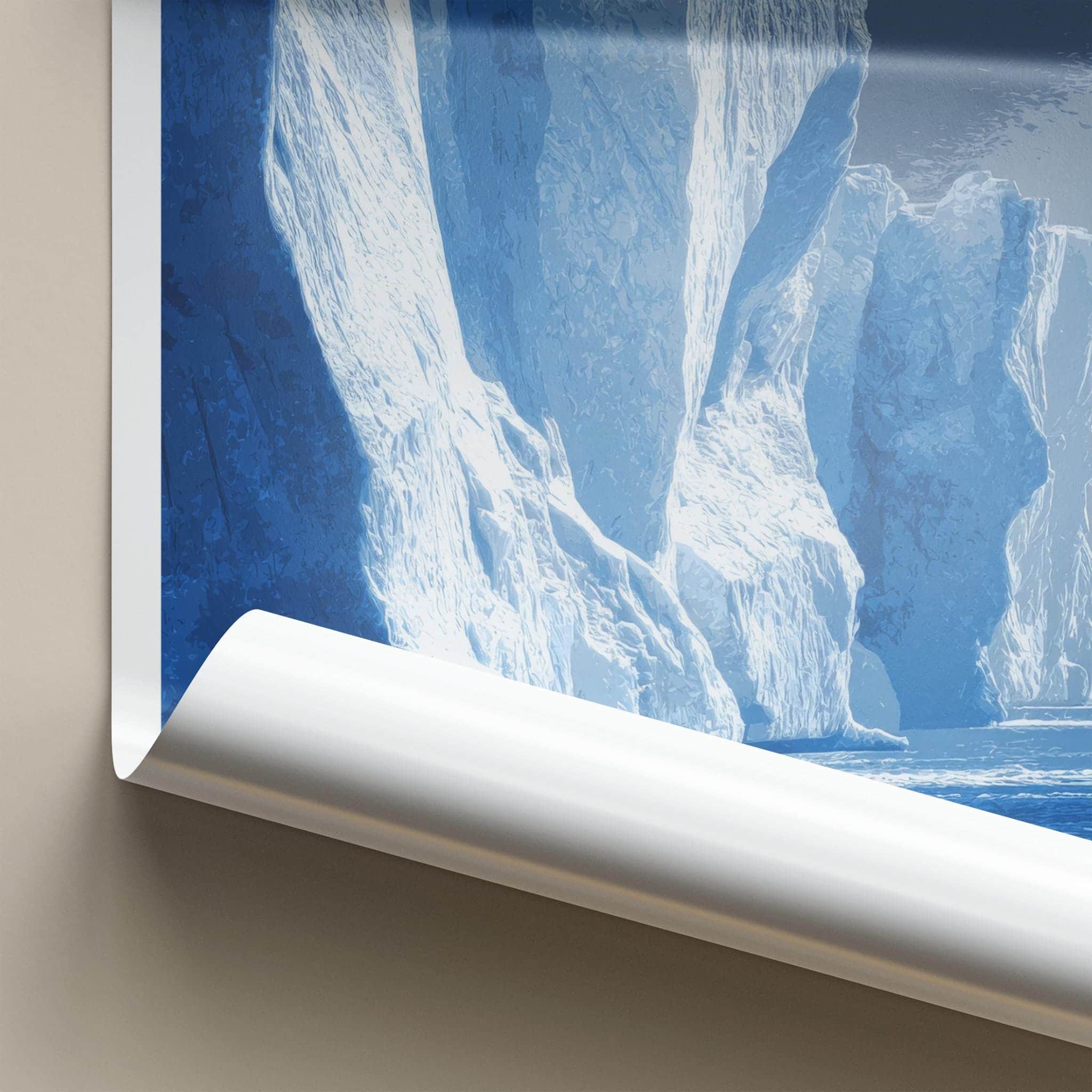 Grey Glacier Poster - Chile Travel Art - Towering Ice Formations Wall Decor