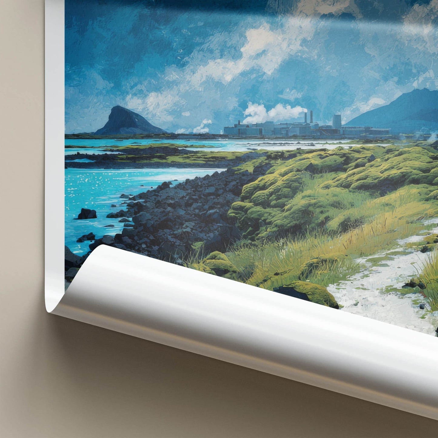Grindavik Poster - Iceland Travel Art - Geothermal Coastal Path Home Decor