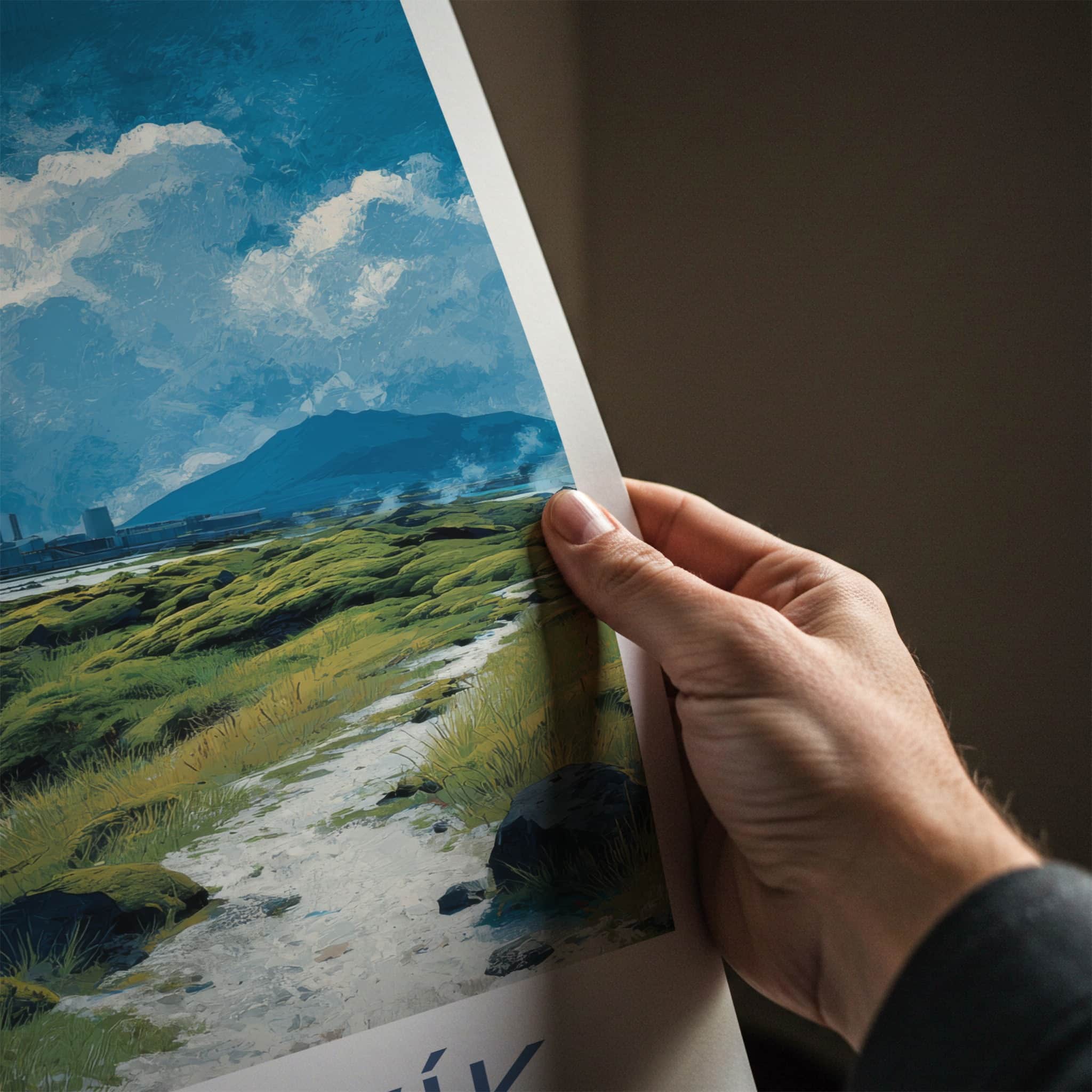 Grindavik Poster - Iceland Travel Art - Geothermal Coastal Path Home Decor